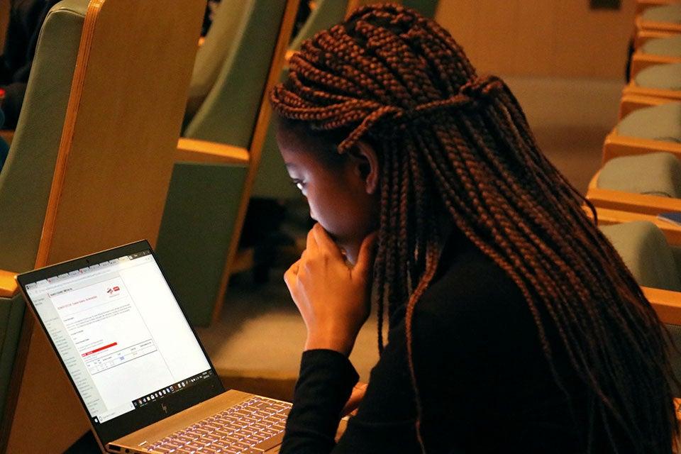Code on a laptop screen