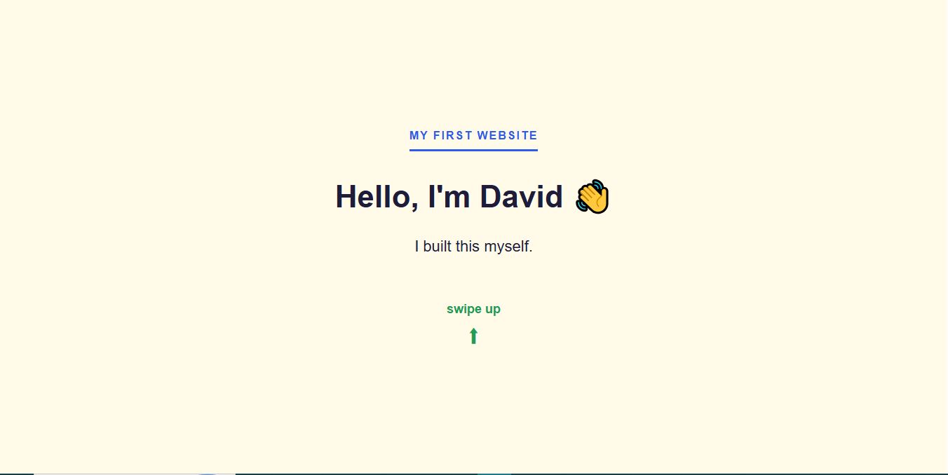 Screenshot of David's first web page
